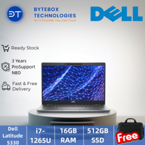 Dell Latitude 5330 (13.3" FHD/i7-1265U/16GB/512GB SSD/3YR ProSupport NBD/ FREE Dell Essential Briefcase 15-ES1520C)【Bytebox】