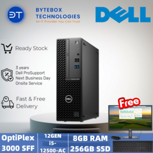 DELL OptiPlex 3000 Small Form Factor(i5-12500-AC/8GB RAM/256GB SSD/WIN 10 PRO/3YR ProSupport/FREE Dell E2222H monitor+KB216 KEYBOARD+MS116 MOUSE)【Bytebox】