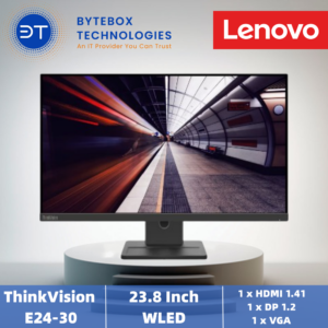 Lenovo ThinkVision E24-30 23.8" WLED Monitor (23.8" / 1920 x 1080 WLED Anti-glare /VGA+HDMI+DP/ 3Yr onsite warranty)【Bytebox】