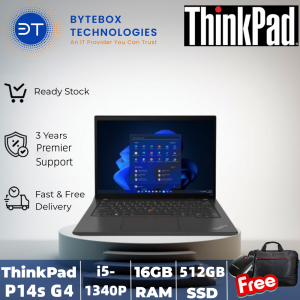 Lenovo Thinkpad P14s Gen4 (14" /i5-1340P / 16GB / 512 SSD / 3Y Premier Support /FREE Lenovo  Essential Wireless Mouse + Thinkpad BISmart carrying case ) 【Bytebox】