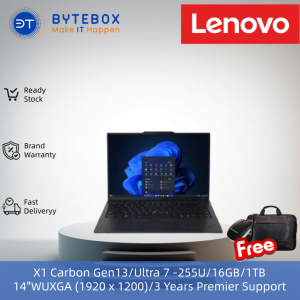 Lenovo ThinkPad X1 Carbon G13 U7-255U 16G 1TB/3 Year Premier Support/Free mouse+bag【Bytebox】