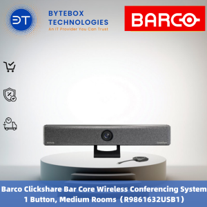 Barco Clickshare Bar Core Wireless Conferencing System, 1 Button, Medium Rooms（R9861632USB1）【Bytebox】