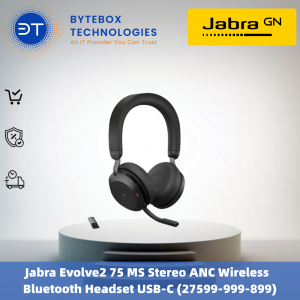 Jabra Evolve2 75 MS Stereo ANC Wireless Bluetooth Headset USB-C (27599-999-899)【Bytebox】