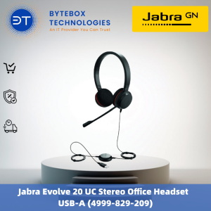 Jabra Evolve 20 UC Stereo Office Headset USB-A (4999-829-209)【Bytebox】