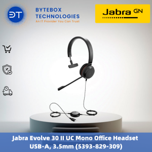 Jabra Evolve 30 II UC Mono Office Headset USB-A, 3.5mm (5393-829-309)【Bytebox】