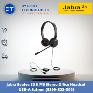 Jabra Evolve 30 II MS Stereo Office Headset USB-A 3.5mm (5399-823-309)【Bytebox】