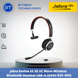 Jabra Evolve 65 SE UC Mono Wireless Bluetooth Headset USB-A (6593-839-409)【Bytebox】