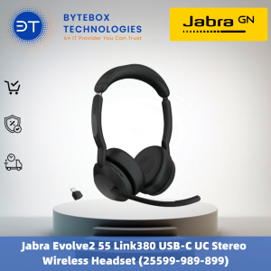 Jabra Evolve2 55 Link380 USB-C UC Stereo Wireless Headset (25599-989-899)【Bytebox】