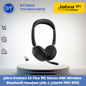Jabra Evolve2 65 Flex MS Stereo ANC Wireless Bluetooth Headset USB-C (26699-999-899)【Bytebox】